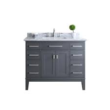 Creating a calming aesthetic in your home restroom by purchasing a stylish new bath vanity from homary! Ari Kitchen And Bath Danny 42 In Single Vanity In Maple Gray With Marble Vanity Top In Carrara White Akb Danny 42 Mg The Home Depot Marble Vanity Tops Single Vanity 42 Inch Bathroom