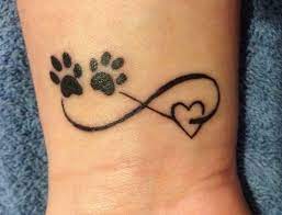 Silhouette two paw prints tattoo on wrist. 25 Best Dog Paw Print Tattoos On Wrist The Paws