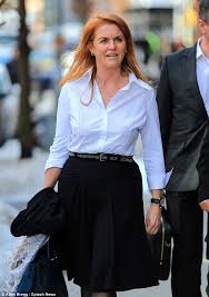 Check spelling or type a new query. Sarah Ferguson Looks Chic In Monochrome Outfit As She Visits Daughter Eugenie In New York Daily Mail Online