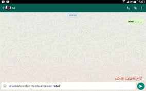 Demikian info cara membuat huruf tebal dan miring di whatsapp? Begini Cara Menulis Miring Tebal Dan Coretan Di Whatsapp Kumpulan Tutorial