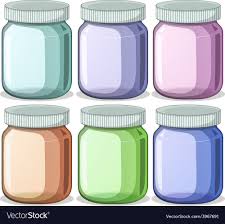 six different color jars download a free preview or high quality adobe illustrator ai eps pdf and high resolution jpeg vers stencil stickers jar vector free