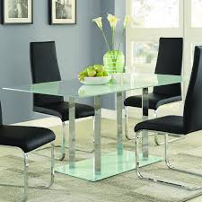 Coaster Geneva Contemporary Glass Dining Table Underground Furniture Modern Contemporary Glass Dining Table Furniture Dining Room Table Dining Table Bases
