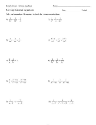 Worksheet by kuta software llc. Solving Rational Equations Kuta Software