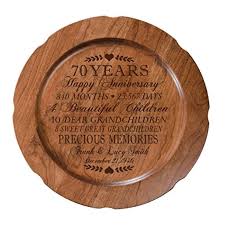 Platinum gift ideas and how the queen is celebrating. Personalized 70th Wedding Anniversary Plate Gift For Couple Custom Happy Seventieth Anniversary Gifts For Her 12 D Custom Engraved For Husband Or Wife Usa Made Special Dates Walmart Com Walmart Com