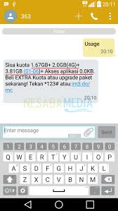 Dial ke nomor *123# lalu pilih nomor 3 internet/nelp/sms/bb. 4 Ø·Ø±Ù‚ Ù„Ù„ØªØ­Ù‚Ù‚ Ù…Ù† Ø­ØµØ© Ø¥Ù†Ø¯ÙˆØ³Ø§Øª Ooredoo Im3 Ø¨Ø³Ù‡ÙˆÙ„Ø© ÙˆØ³Ø±Ø¹Ø©