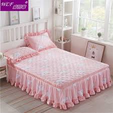 Korean Cotton Wool Cotton Bed Skirt Single Piece Lace Bed Cover Cotton And Cotton Thickening Matte Mattress Protection Bed Colchas Para Cama Ropa De Cama Camas