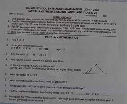 Sainik School Last Year Question Paper Of 6th Class Entrance Exam 2017 2018 Studychacha Question Paper Model Question Paper School Entrance