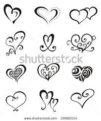 Hearts A Tattoo Set Stock Vector 29990554 Shutterstock Simple Heart Tattoos Small Heart Tattoos Heart Tattoo Designs