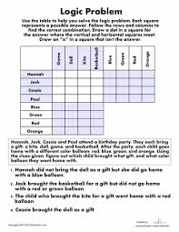 Logic Problem Worksheet Education Com Math Logic Puzzles Logic Problems Logic Math