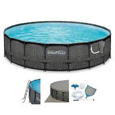 Summer Waves Elite Wicker Print 20 X 48 Above Ground Frame Pool Set W Pump Round Above Ground Pool Summer Waves Best Above Ground Pool