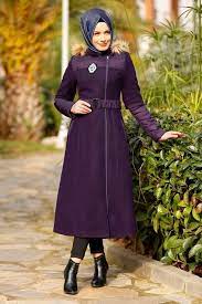 Modaselvim Kaban Kapsonlu Kase Kaban 9043mm216 Mor Muslim Fashion Fashion Puffer Coat