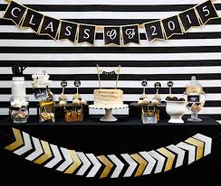 Black And Gold Graduation Decorations Black Gold Glamorous Graduation Party Gold Graduation Party Graduation Party Graduation Party Desserts