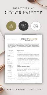 Best Color Palette For Professional Resume Modern Cv Colors Black Gold Resume Design Inspiration Thiết Kế Thiết Kế Cv