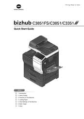 Download the latest drivers, manuals and software for your konica minolta device. Konica Minolta Bizhub C3851 Manuals Manualslib