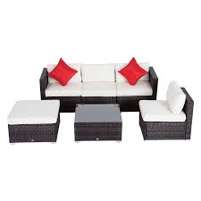 Sol 72 Outdoor Barnett 6 Piece Rattan Sectional Seating Group With Cushions Reviews Wayfair In 2020 Outdoor Sofa Sets Outdoor Sofa Patio Furniture Sets