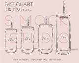12 Oz, 16 Oz, 20 Oz, and 25 Oz Can Cup Illustrated Size Chart Size ...