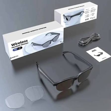 Gafas de sol inteligentes XG88 PRO con auriculares Bluetooth, micrófono, asistente de voz, traducción de +150 idiomas, protección UV contra los rayos del sol, viene con 2 lentes transparentes aparte y cable