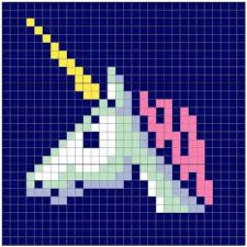 small unicorn chart for cross stitch knitting knotting