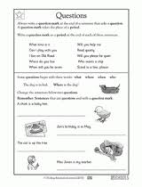 After they read the passage, students then answer the comprehension questions that follow. Question Words Question Marks 1st Grade Kindergarten Writing Worksheet Greatschools