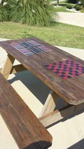 Chess Checkers Backgammon Table Painted Picnic Tables Picnic Table Makeover Picnic Table