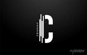 You can download in png, svg, ai, . C Black White Letter Alphabet Logo Design With Lines Icon For Wandsticker Weiss Vektor Trendy Myloview De