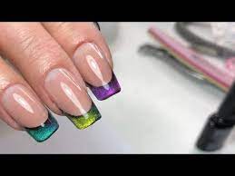french design mit den 5d cats eye farben gel x tention tips auf rubber gel aufkleben youtube franzosische nageldesign french nails nagel hacks