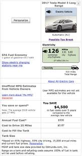 Tesla Model 3 Gets Official Epa Rating Of 310 Miles And 126 Mpge Tesla Model Tesla Electric Charging Stations
