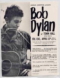 Bob Dylan Nyc Town Hall Poster 1963 Bob Dylan Bob Dylan Poster Concert Posters