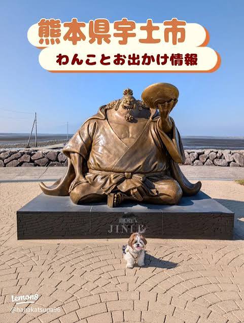 熊本・宇土】住吉海岸公園でジンベエ像＆長部田海床路へ｜犬連れOKの海さんぽ