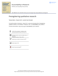 Pdf Preregistering Qualitative Research