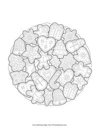 Gingman christmas cookie coloring pages printable Christmas Cookies Coloring Page Free Printable Pdf From Primarygames