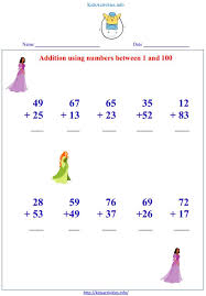 Free interactive exercises to practice online or download as pdf to print. Addition Using Numbers Between 1 And 100 Kids Activities