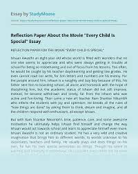 Example of reflection paper about movie. Reflection Paper About The Movie Every Child Is Special Free Essay Example
