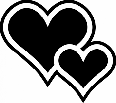 Two Hearts Heart Stencil Clipart Black And White Black And White Heart