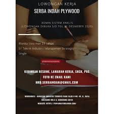 Sehingga, anda dapat mengakses berbagai kesempatan lowongan driver di manapun anda berada dan kapanpun waktunya. Lowker Semarang Lowongan Kerja At Serba Indah Plywood Facebook