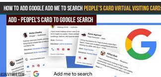 You can create, save and share your business card. How To Add Google Add Me To Search People S Card Virtual Visiting Card A Savvy Web