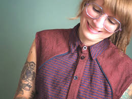 Blusentop nähen im Uni-Streifen-Mix