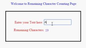 Count Remaining Characters In Textbox Using Javascript