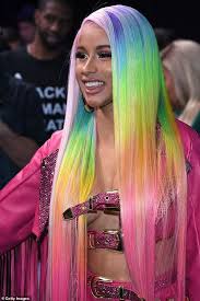Cardi B Rainbow Wig Wig Hairstyles Hair Styles