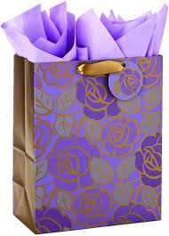 Once you've found her the perfect mother's day gift, it's time to wrap it beautifully before handing it over. Buy Hallmark 13 Large Gift Bag With Tissue Paper Purple Flowers Gold Accents For Birthdays Mother S Day Bridal Showers Weddings Retirements Anniversaries Engagements Any Occasion Online In Vietnam B07hflszpn