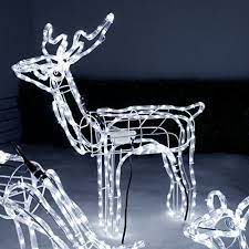 They have movement that also makes them adorable. Werchristmas Pre Lit Large 3d Animated Reindeer And Sleigh Christmas Silhouette Light White Get Ahead Christmas