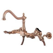 Kingston brass indoor tubs & whirlpools. Kingston Brass Ks124albsac Heritage Wall Mount Bridge Kitchen Faucet With Brass Spray Antique Copper Kingston Brass