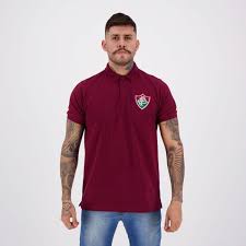 Quincas foi jogador do fluminense !! Camisa Polo Fluminense Escudo Grena Masculina Vermelho Sciaky