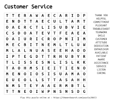 It's free and no registration is needed to generate your own printable word search puzzles! Download Word Search On Customer Service