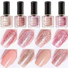 Buy 1 Bottle Rose Gold Nail Polish Pink Glitter Nail Varnish Color Nail Art Polish At Affordable Prices Free Shipping Real Reviews With Photos Joom