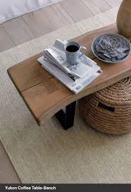 Yukon Coffee Table Bench For Extra Seating Baskets Under For Storage Narrow Width Coffee Table Coffee Table Bench Small Coffee Table