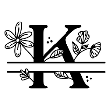 Download Floral Split K Monogram Transparent Png Svg Vector