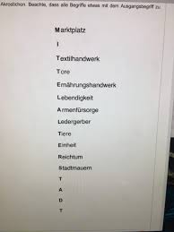 Als beispiel könnte der nachfolgende satz dienen: Geschichte Mittelalter Akrostichon Schule
