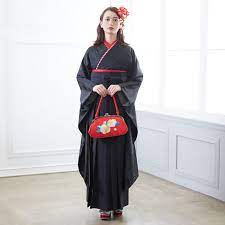 振袖袴 和風館 r1929 黒 百合 袴レンタル 京都着物レンタル夢館 京都 着物 袴 振袖 袴