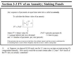 3 fv of an annuity; sinking funds